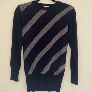 Nike Golf women’s wool blend black diagonal stripe crewneck sweater Sz M